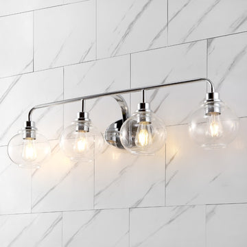 Sandrine Iron/Seeded Glass Cottage Rustic LED Vanity Light